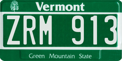 VT license plate ZRM913