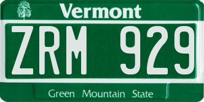 VT license plate ZRM929