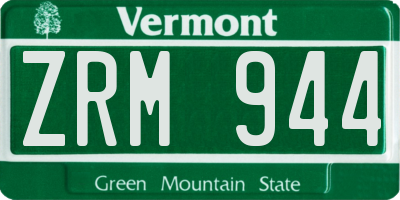 VT license plate ZRM944
