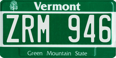 VT license plate ZRM946