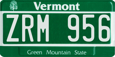 VT license plate ZRM956