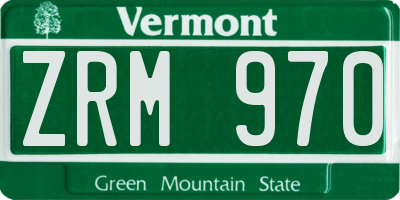 VT license plate ZRM970