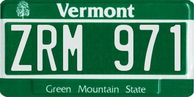 VT license plate ZRM971