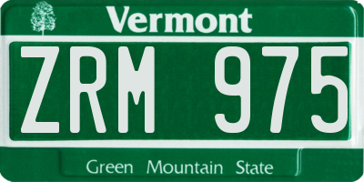 VT license plate ZRM975