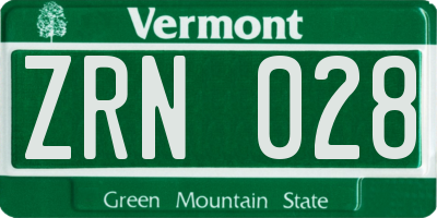 VT license plate ZRN028