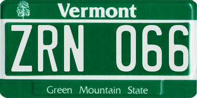 VT license plate ZRN066