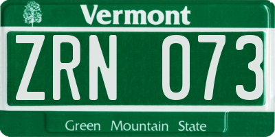 VT license plate ZRN073