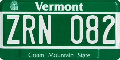 VT license plate ZRN082