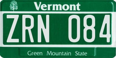 VT license plate ZRN084
