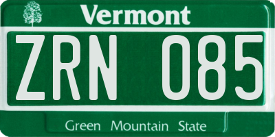 VT license plate ZRN085