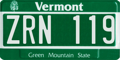 VT license plate ZRN119