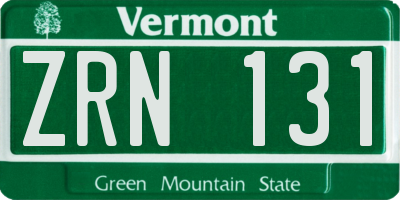 VT license plate ZRN131
