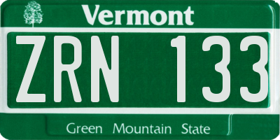VT license plate ZRN133