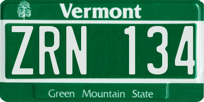 VT license plate ZRN134
