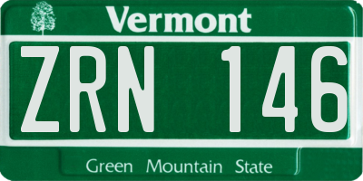 VT license plate ZRN146