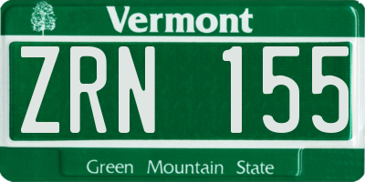 VT license plate ZRN155