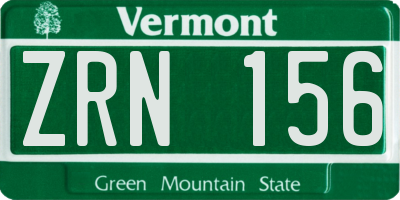 VT license plate ZRN156