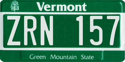 VT license plate ZRN157