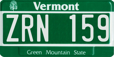 VT license plate ZRN159