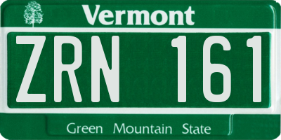 VT license plate ZRN161