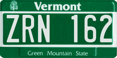VT license plate ZRN162