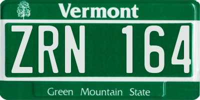 VT license plate ZRN164