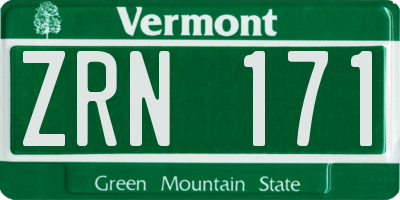 VT license plate ZRN171