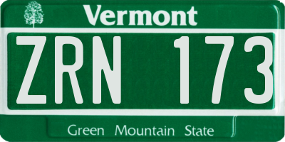 VT license plate ZRN173