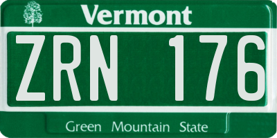 VT license plate ZRN176