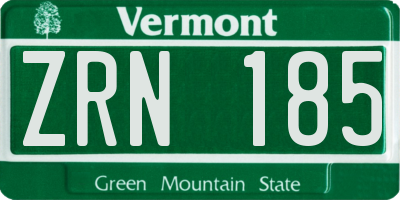VT license plate ZRN185