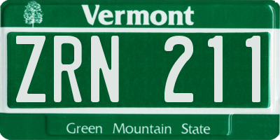 VT license plate ZRN211