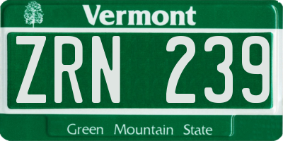 VT license plate ZRN239
