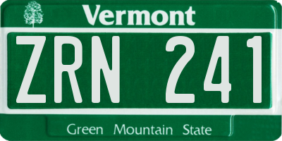 VT license plate ZRN241