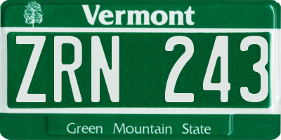 VT license plate ZRN243