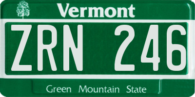 VT license plate ZRN246