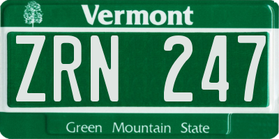 VT license plate ZRN247