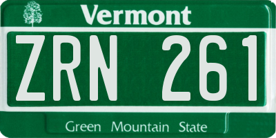 VT license plate ZRN261