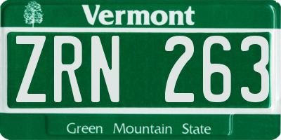 VT license plate ZRN263