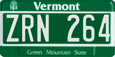 VT license plate ZRN264