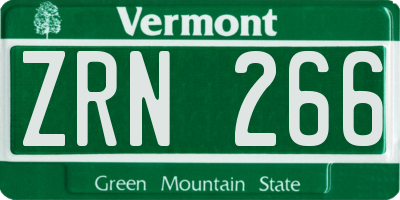 VT license plate ZRN266