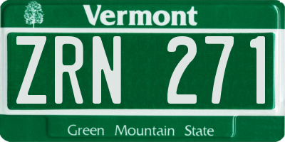 VT license plate ZRN271