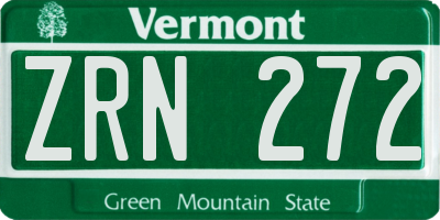 VT license plate ZRN272