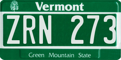 VT license plate ZRN273