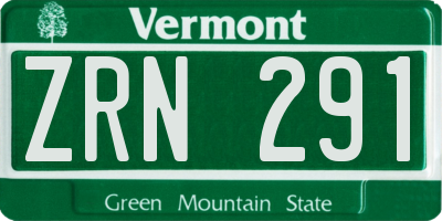 VT license plate ZRN291