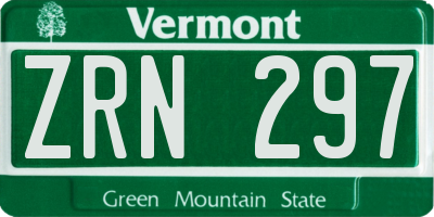 VT license plate ZRN297