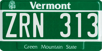 VT license plate ZRN313