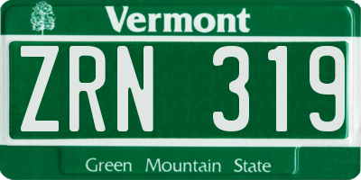 VT license plate ZRN319