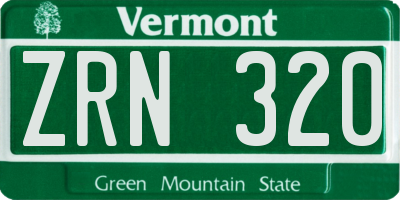 VT license plate ZRN320