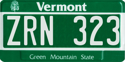 VT license plate ZRN323