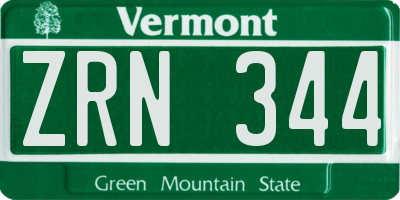 VT license plate ZRN344